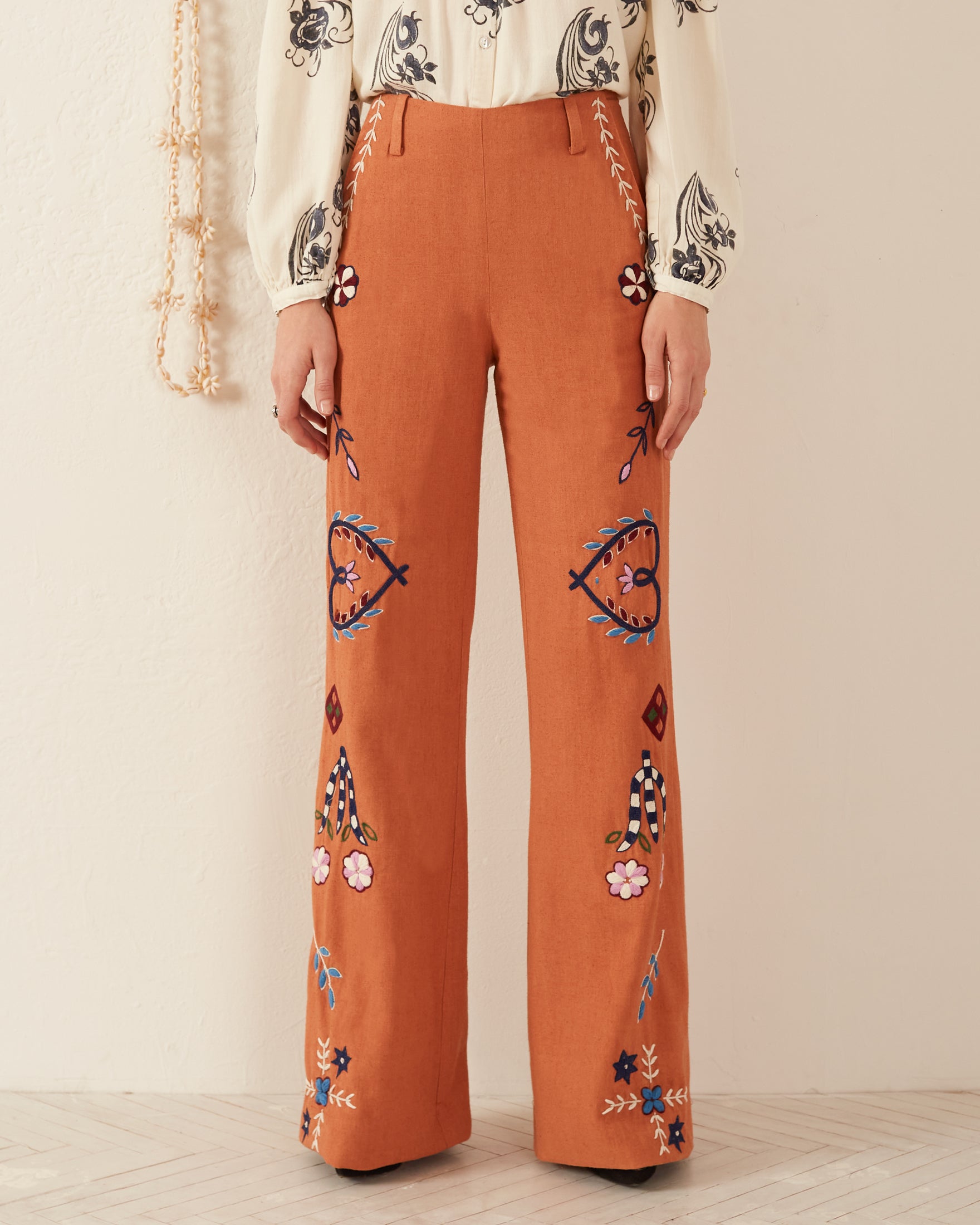 Women's Embroidered Floral Pants Graphic Sweatpants, French Terry |  Shop.PBS.org